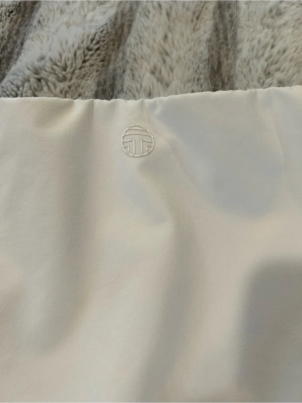 Tory Burch Pleated White Tennis Skirt with Navy Trim